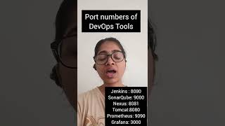 Port numbers of DevOps Tools #devopsengineer #devopsmadeeasy #port