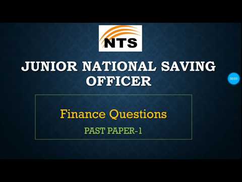NTS Junior National Saving Officer (Finance MCQS Part-2) | Past Paper MCQS | Accounting Basics