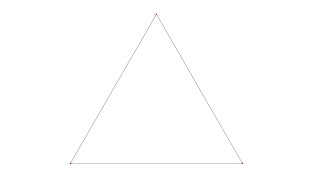 Drawing of an equilateral triangle inscribed in a circle