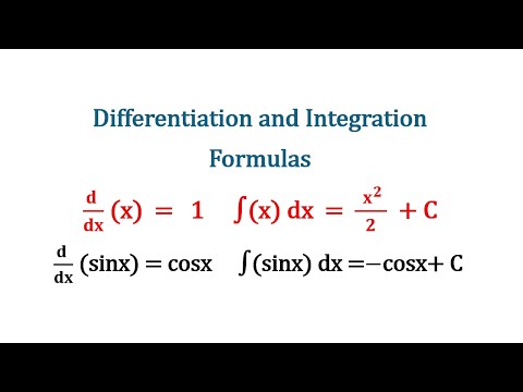 Differentiation and Integration Basic Formulas. Comparing Differentiation and Integration Formulas.