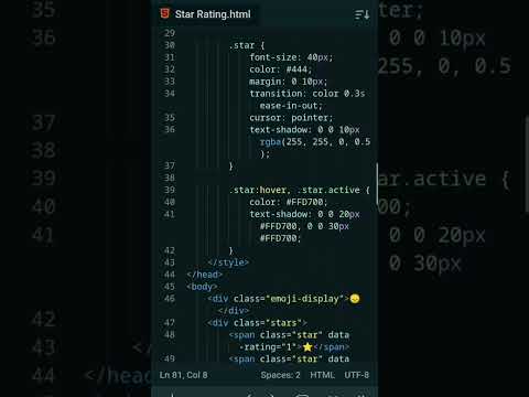 Five Star ⭐⭐ Rating by using HTML css  javascript #htmlcss #javascript  # coding #webdesign #shorts