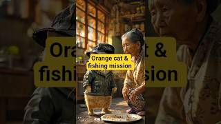 Orange Cat & Fishing Mission😼🎣#cat #funny #cute #fishing#AIAnimalStories #AICartoons #TalkingAnimals