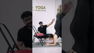 How to do forearm stand (Pincha Mayurasana) with chair by @YOGAUNIVERSE1 #yoga #challenge