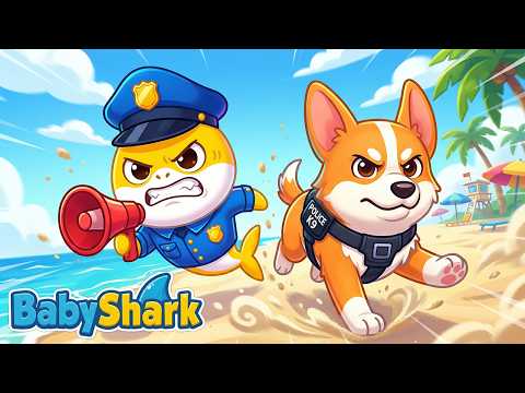 Oh No! Silly Beach Monster! Baby Shark Police Adventure | Fun Kids Songs