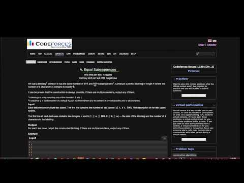 Codeforces Round 1030 Div  2 A. Equal Subsequences