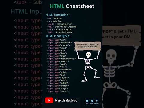 Unlimited HTML Cheatsheet 🦀 | #html5 #webdevelopment #coding #frontend  @Codingknowledge-yt