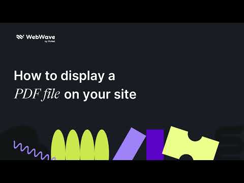 How to display a PDF file on your site | WebWave Quick Tips