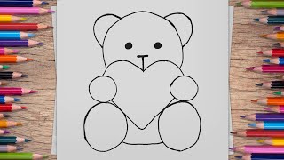 آموزش نقاشی دخترانه / نقاشی کیوت / آموزش نقاشی ساده و زیبا/ نقاشی با مداد رنگی / نقاشی کودکانه