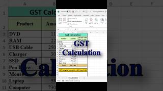 Quick calculation of amount with GST in excel || #exceltech #excelshortcuts #excelfansonly #excel