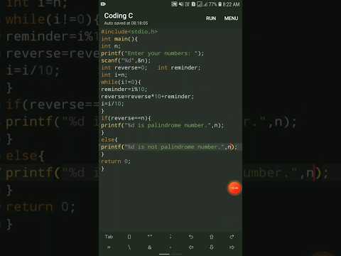 palindrome number in c| palindrome program in c #shorts #shortvideo #youtubeshorts #trending #viral