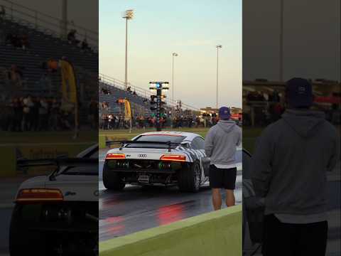 Twin turbo Lambo vs R8 7.7 1/4!? #r8 #lambo #dragrace #twinturbo #racecar #dragracing #audi #race