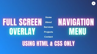 Full Screen Navigation Bar in HTML CSS Responsive Design | Responsive Navbar HTML CSS