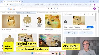 Digital asset investment features (for the CFA Level 1 exam)