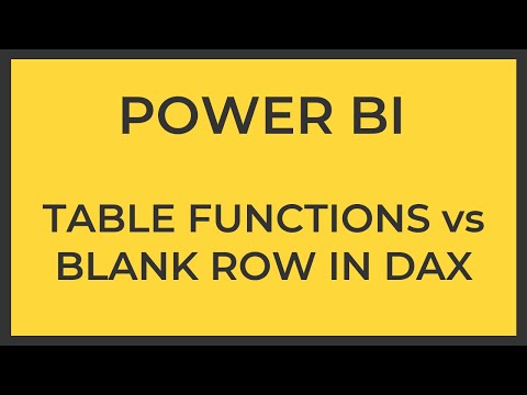 Blank Row and Table Functions in DAX | PBI & DAX Tutorial