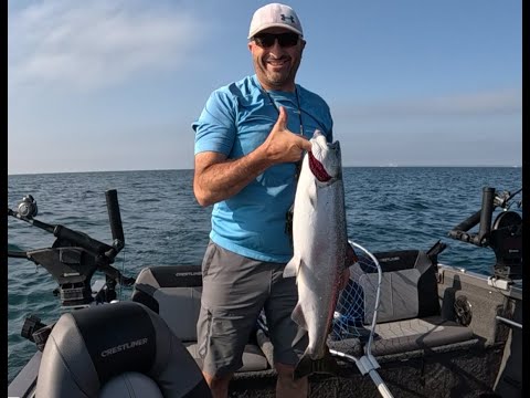 Salmon Fishing and Field-Testing Lures. Port of Sheboygan August 2024.