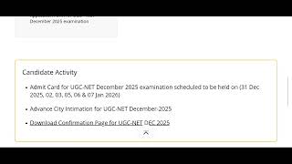 Step to Download Admit Card UGC NET DECEMBER 2025