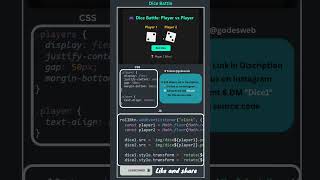 🎲 JavaScript Dice Game Battle – One Roll to Win! 💥