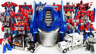 Transformers Movie Leader: OPTIMUS PRIME vs Devastator Combiner Wars - Robot Truck Car Toys Animated