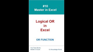 Master in Excel #10 - Logical OR in Excel #Shorts