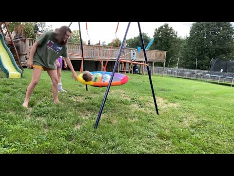 Metal frame full steel swing stand with saucer swing
