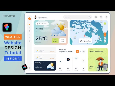 Weather Website UI Design in Figma 🌤️ | Modern Web Design Tutorial for Beginners