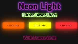 #shorts Neon Hover Effect On Button | Neon Button Using CSS