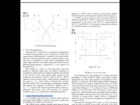 A 90nm Low Power OTA Using Adaptive Bias