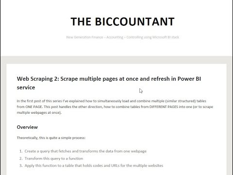 Scraping data from multiple web pages at once in Power Query and Power BI