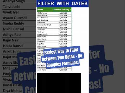 Filter Between Two Dates in Seconds! 🔥 #excel #formula #formula4fusion #exceltips #exceltutorial