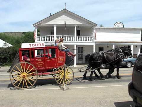 Stagecoach ride in Virginia City Montana.