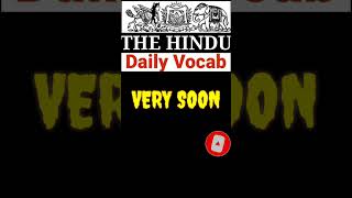 Daily Vocab | The Hindu Editorial | #upsc #ssc #bankexam #bankingaspirants