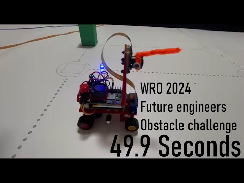 WRO 2024 Future engineers obstacle challenge in 49.9s