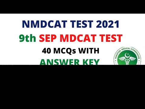Today MDCAT paper | 9th September MDCAT paper | PMC MDCAT paper | Authentic MCQs with key