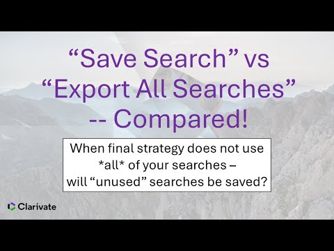 "Save Search" vs "Export all searches" -- compared!