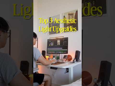 Top 3 Aesthetic Light Upgrades on my Desk Setup #desksetup #cozyambience #lightdesign #warmlight