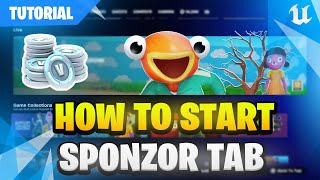 UEFN TUTORIAL | How To Start Sponzor Tab (Campaign) 💲