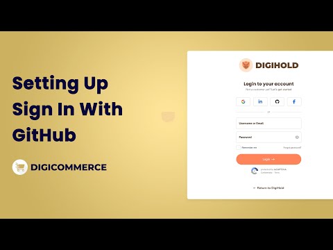 Setting Up Sign In With GitHub For DigiCommerce