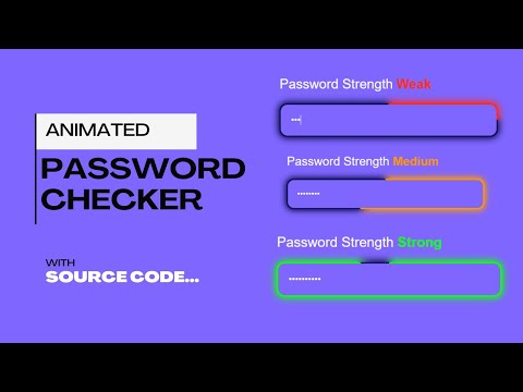 Create an Animated Password Strength Checker with HTML, CSS & JavaScript | Step-by-Step Tutorial!