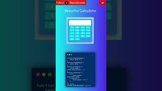 📱Beautiful Calculator using HTML CSS and JavaScript |  @becodewala