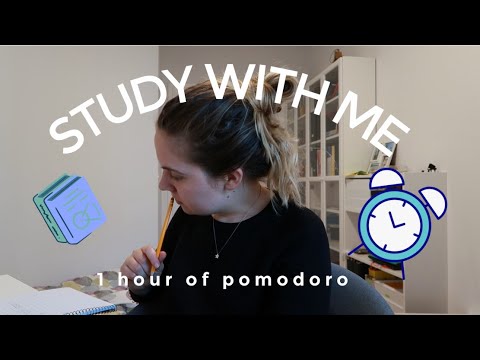 STUDY WITH ME at home//1 hour of pomodoro (with break)