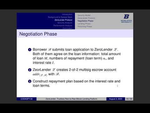 ACM CODASPY '20 - ZeroLender: Trustless Peer-to-Peer Bitcoin Lending Platform