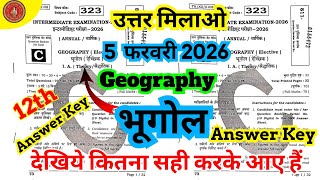 5 February Geography Set-C Answer Key 2026 | Class 12 Geography Objective Answer | Bihar Board