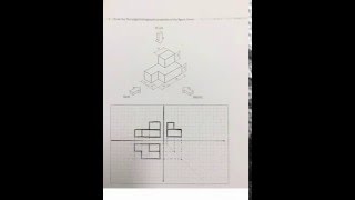 (Steps) First Angle Orthographic Projection Worksheet 1 Question 3