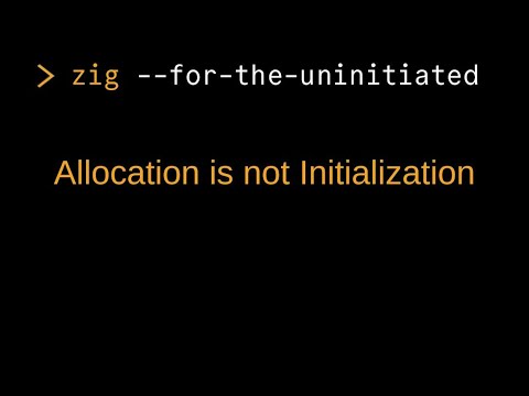 Zig for the Uninitiated: Allocation is not initialization