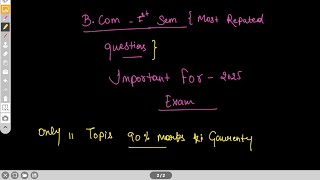 B.Com 1st Semester | Business Organization Important Questions | Exam Oriented | 100% Sure Questions