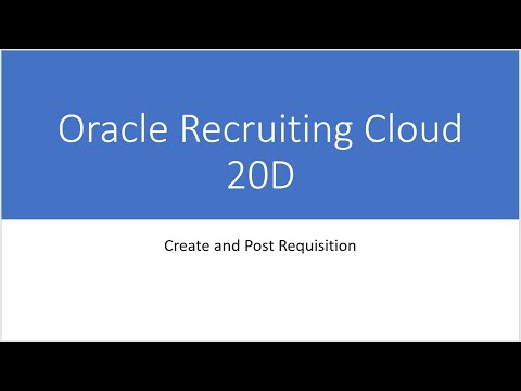 Oracle Recruiting Cloud 20D