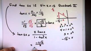 Double Angle Trig Formulas