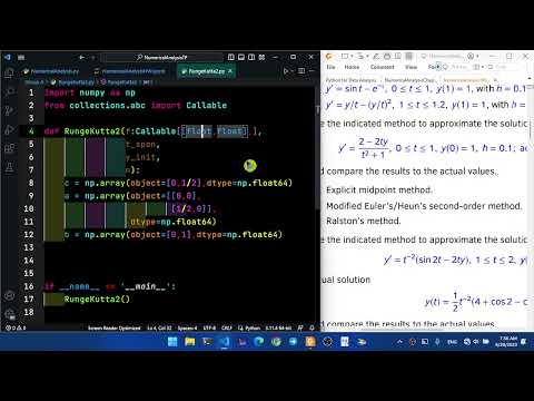 Numerical Analysis :: Runge Kutta Method of Order 2 ( Python3 ) 2023 06 28 07 40 21