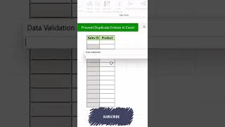 PREVENT DUPLICATE ENTRY IN EXCEL #shorts #shortsvideo #trending #trendingshorts #exceltricks #short