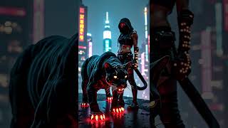 Fierce Glow Neon Panther & Warrior in Future City  DannyUdineVisuals Short